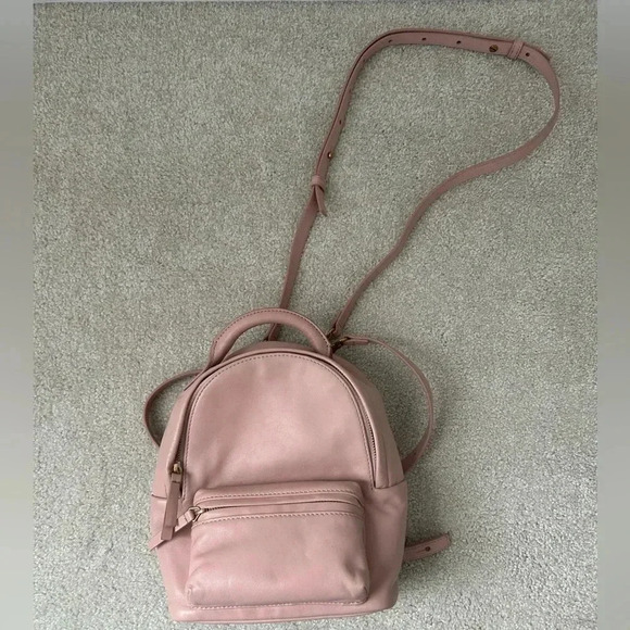 Aritzia soft pink leather  mini backpack - Picture 2 of 12